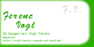 ferenc vogl business card